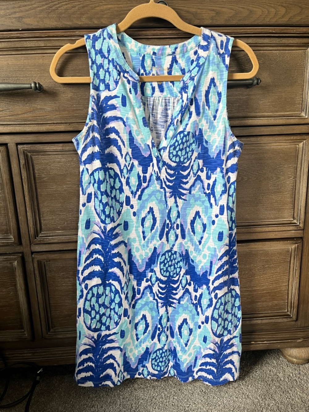 Lilly Pulitzer Blue and Aqua Printed Sleeveless Shift Dress